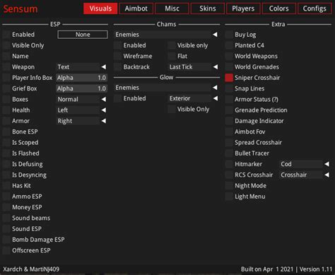 Sensum csgo  Intuitive user-friendly graphical interface