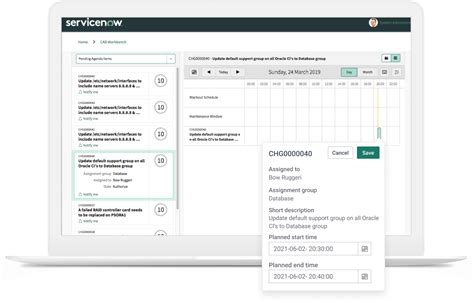 Servicenow change management  The unified data model and integrated digital workflows