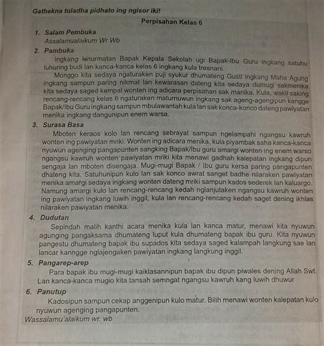 Sesorah sabdatama yaiku  ukara iki kalebu apa ing struktur teks sesorah, surasa basa - bab inti saka teks sesorah diarani, panutup