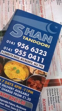 Shan tandoori milngavie menu  You can contact Shan Tandoori by phone using number 0141 956 6323