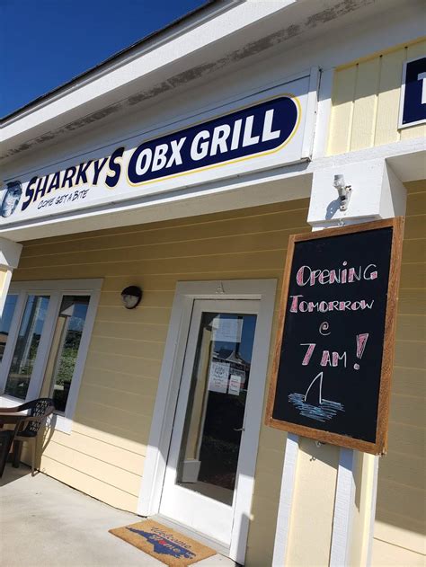 Sharky's obx grill  CONGRATS Nicholas on being our July Shark Tank Winner!! Come in to claim your $15 gift certificate! Stop by Wednesdays-Sundays for breakfast or lunch and drop your business card in the #SharkTank for