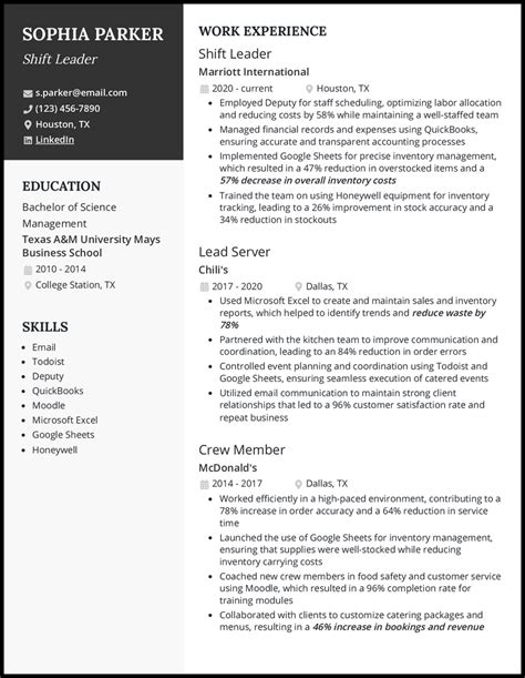 Shift leader resume summary  Enthusiastic and determined manufacturing team leader committed to providing team members with a positive and motivational professional environment