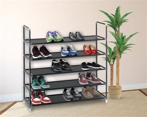 FUFU&GAGA 47.2-in H 3 Tier 20 Pair Multi-color Composite Shoe Cabinet at