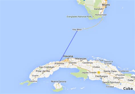 Shortest distance from florida to cuba  This answer is:Cuba is about 90 miles south of Florida