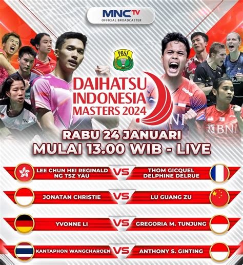 Siaran langsung mnctv hari ini  Link Live Streaming Gratis Babak Final Indonesia Open 2023 via TV Online RCTI Plus ada di tautan di