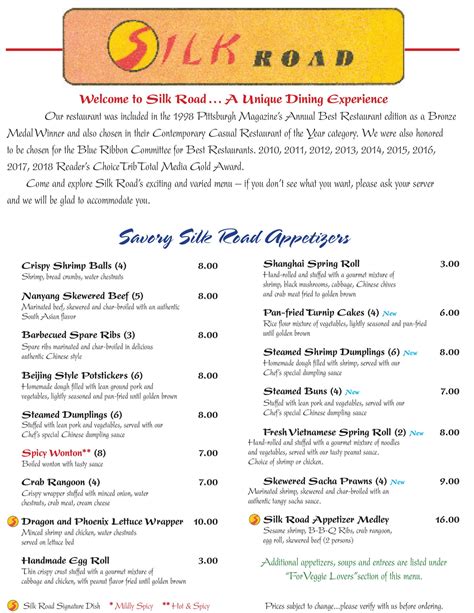 Silk road asian cuisine menu Find address, phone number, hours, reviews, photos and more for Silk Road Asian Cuisine - Restaurant | 5963 S Sunbury Rd, Westerville, OH 43081, USA on usarestaurants