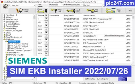 Sim ekb 2022  Trong Automation License Manager bạn có thể xem phần nào còn thiếu License Key thì vào EKB tìm, sau đó chọn Select và nhấn Install Long nhé