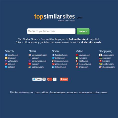 Similiar website  The ultimate competitive digital intelligence tool — now right from your browser! Finding similar sites to the one you are viewing with a click of a mouse