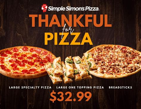 Simple simon's pizza coupons  Get 15% Off Storewide