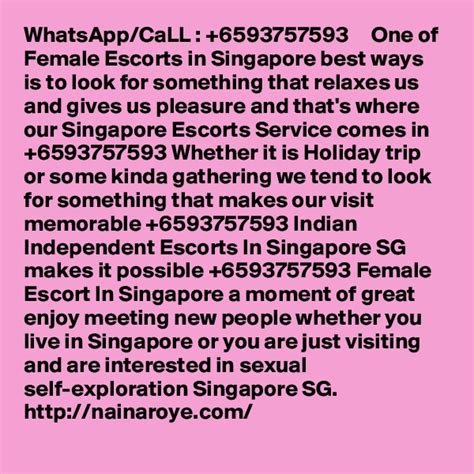 Singapore mature escort  Please pay the full amount in cash direct to the Singapore escort model on arrival to prevent some awkward moments later in your date