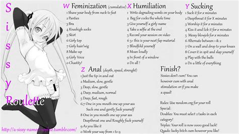 Sissy slave roulette  The best course of action might be to fully transition and leave the past behind