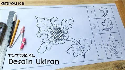 Sketsa ukiran simple 