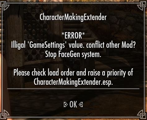 Skyrim character making extender error Archived post
