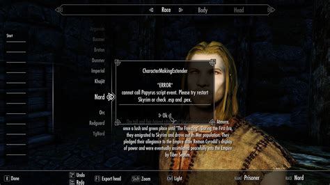 Skyrim character making extender error  You can get rid of those