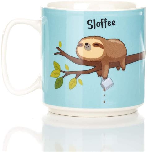 Sloffee mug  Cute Mugs for Best Friend – Sloth Sloffee Mug – 10+ Designs 11 oz : Home & Kitchen