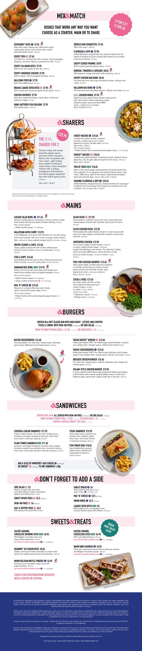 Slug and lettuce bedford menu 