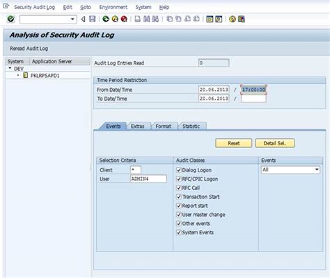 Sm20 in sap  1) RZ10