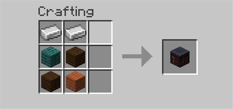 Smithing table recipe  2 iron ingots