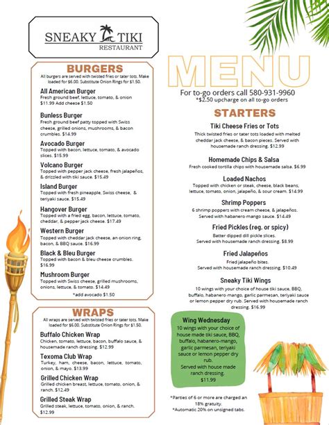 Sneaky tiki menu 