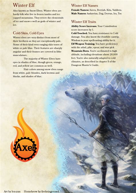 Snow elves 5e  Common is a universal