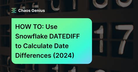 Snowflake datediff  The documentation can be found here: