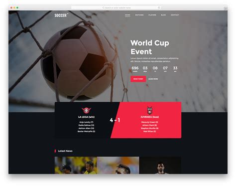 Soccer club website template  EXPO 2022 | Soccer Web Template Like