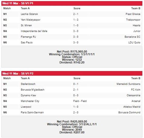 Soccer6 payout and results  How to Play