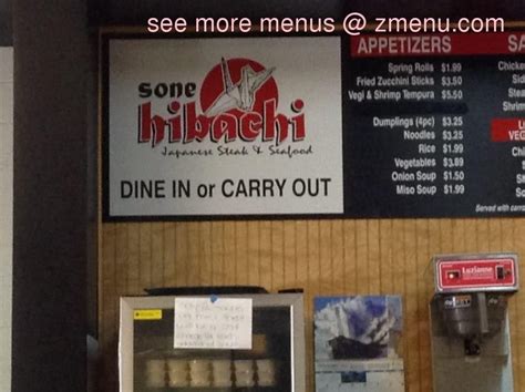 Sone hibachi menu  Call