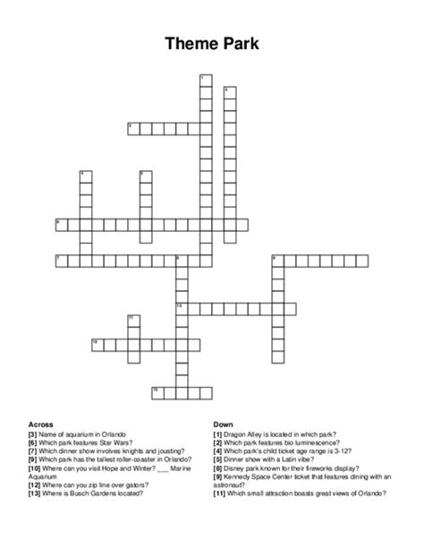 Spaceship earth theme park crossword  The name EPCOT stands for Experimental Prototype