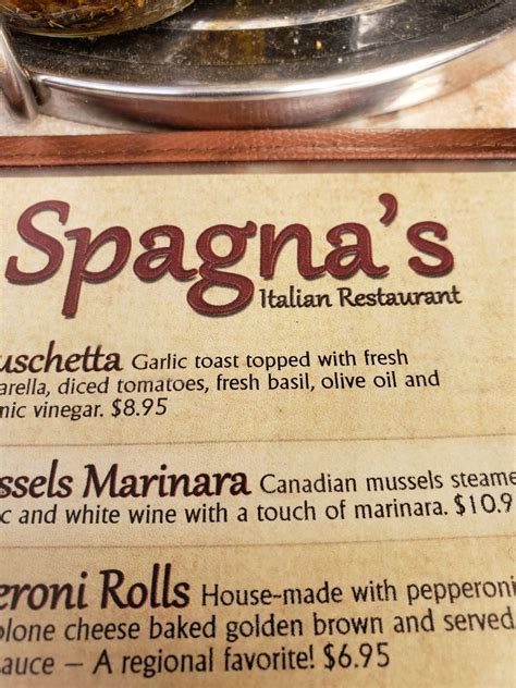 Spagnas menu  Grocery