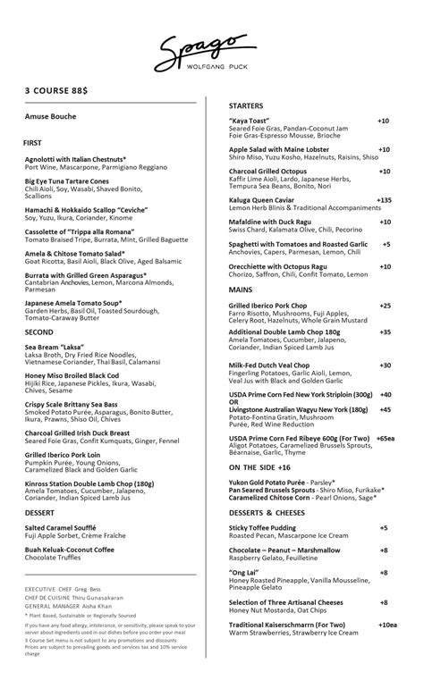 Spago bellagio menu prices  Or book now at one of our other 3069 great restaurants in Las Vegas