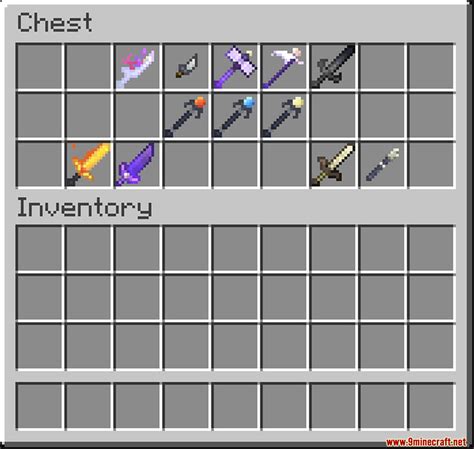 Spellbound weapons  8 for weapons, 9 for armor, 6 for tools, and 9 for your entire kit
