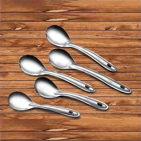 Folkulture Wooden Spoons for Cooking Set for Kitchen, Non Stick Cookware  Tools or Utensils, Set of 5 - 12 inches long, Acacia Wood, White