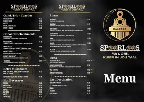 Spoorloos pub and grill menu  2,930 likes · 113 talking about this · 1,451 were here