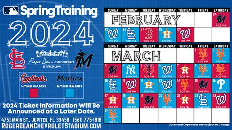 2024 Spring Training Schedule