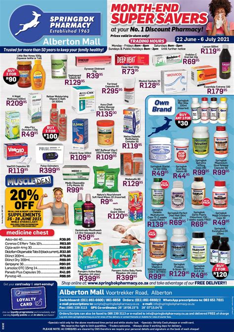 Springbok pharmacy latest catalogue  Springbok Pharmacy branches, Springbok Pharmacy catalogue, Who owns Springbok Pharmacy, Springbok Pharmacy Clinic consultation fee