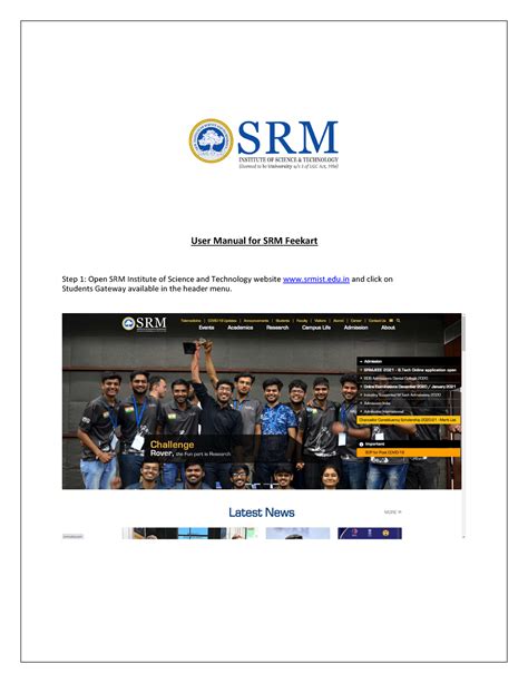 Srm feekart SRM MADURAI COLLEGE FOR ENGINEERING AND TECHNOLOGY (A unit of SRM Group of Institutions) Approved by AICTE & Affiliated to Anna University, Chennai Chinthamani Nedungulam Road, Pottapalayam, Sivaganga District - 630 612 Ph:7845775188, 7845776188 : ONLINE FEE PAYMENT SYSTEMDepartment of Electrical and Electronics Engineering