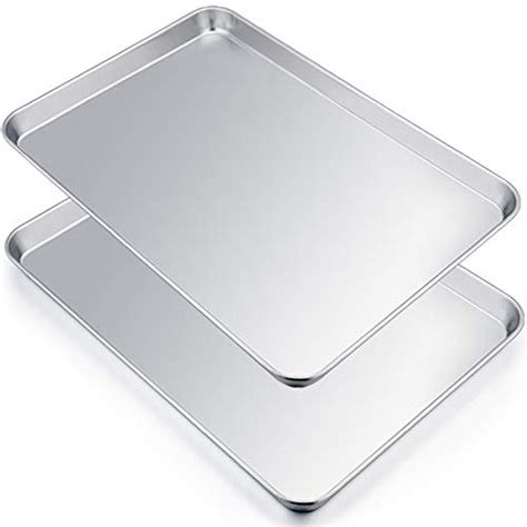 Meleg Otthon Sheet Pan,Cookie Sheet,Heavy Duty Stainless Steel Baking Pans,Toaster Oven Pan,Jelly Roll Pan,Barbeque Grill Pan,Deep Edge,Supe