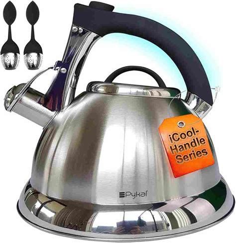 Tea Kettle for Stove Top - HIHUOS 2.2QT Whistling Teapot for Stovetop with  Universal Base - Food Grade Stainless Steel Tea Pots for Stove Top - Mirror