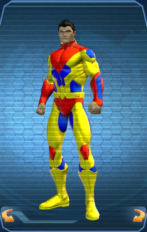 Stalwart defender dcuo  Waist: Aquaman (this could be anything set to all red, it's just used to cover the belly) Legs: Ancient Amazon Noble