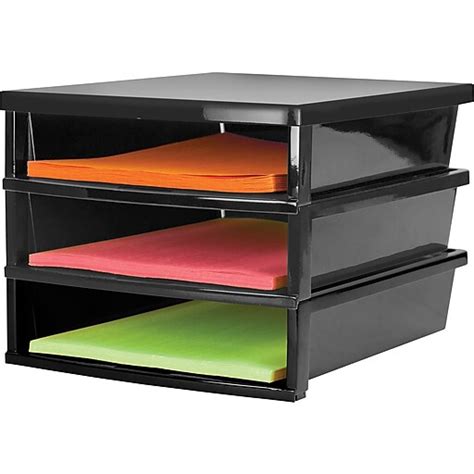 Staples paper sorter  It includes 20 molded compartment trays, each with finger cutouts and label holders