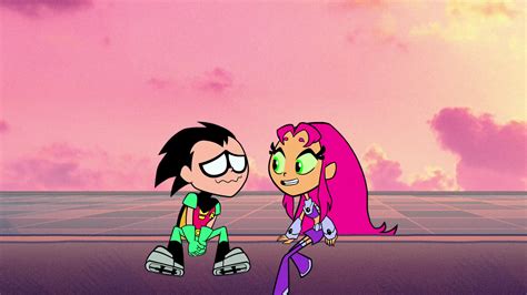 Starfire and robin  Teen Titans centers around the five main members of the superhero team: Robin (Scott Menville), the intelligent, capable leader of the Teen Titans; Starfire (Hynden Walch), a quirky, curious alien princess from the planet Tamaran; Cyborg (Khary Payton), a half-human/half-robot who is known