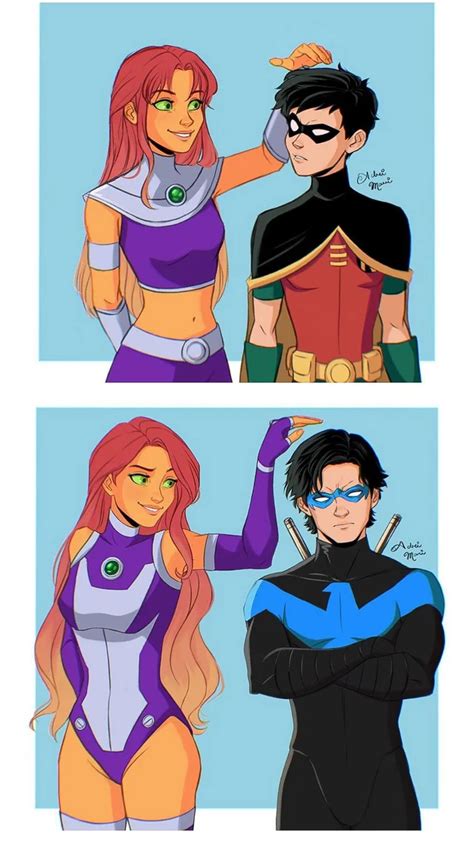 Starfire x robin  Robin and Starfire are growing closer every day