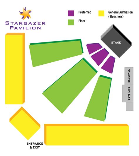 Stargazer pavilion seating chart  Maybe you want to attend one concert or all of them, either way, TicketSmarter has you covered with the best ticket selections