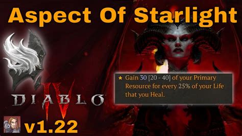 Starlight aspect diablo 4 <code> Starlight Aspect: Resource: Gain 10 -20 of your Primary Resource for every 25</code>