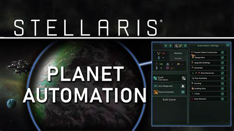 Stellaris planet automation  If you have this technology, you can terraform a planet if you build buildings, turn automation on or off, and get an overview of its current state