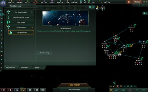 Stellaris rubicator  In my current playthrough, I noticed a massive dropoff of enery after killing shard, and it took me a while to realize the colony had been wiped out! The problem I've been seeing is that the Rubricator entry in the Situation Log seems to interfere with some other events