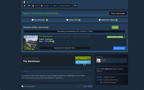 Stream workshop downloader  The Steam download page will show workshop item downloads with a specific banner to indicate a workshop item download is occurring