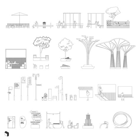 Street furniture cad blocks  Category Club House