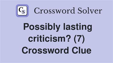 Strident criticism crossword clue  The Crossword Solver finds answers to classic crosswords and cryptic crossword puzzles